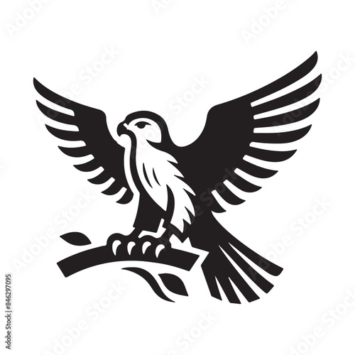 Cute Peregrine Falcon Flying Ready Pounce Prey with Line Art Drawing, Animal Birds, Vector Character Illustration, Cartoon Mascot Logo in Isolated White Background