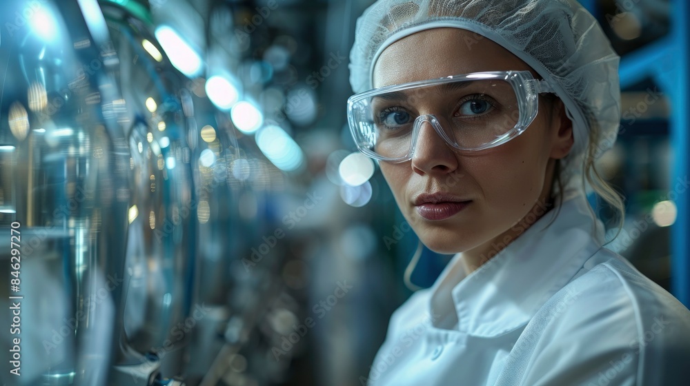 A Committed Scientist In A Renewable Energy Plant, Carefully Monitoring Production A Committed Scientist In A Renewable Energy Plant, Carefully Monitoring Production