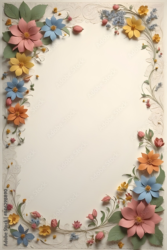 Several different shapes of stationery using floral patterns Several different shapes of stationery using floral patterns