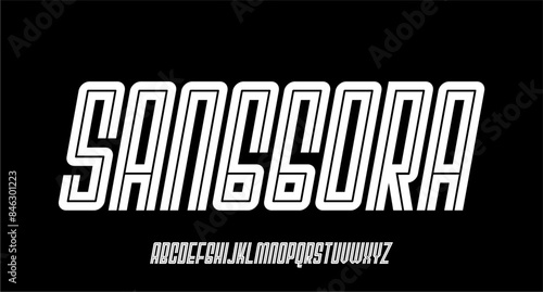 MODERN GEOMETRIC CONDENSED FONT TYPEFACE