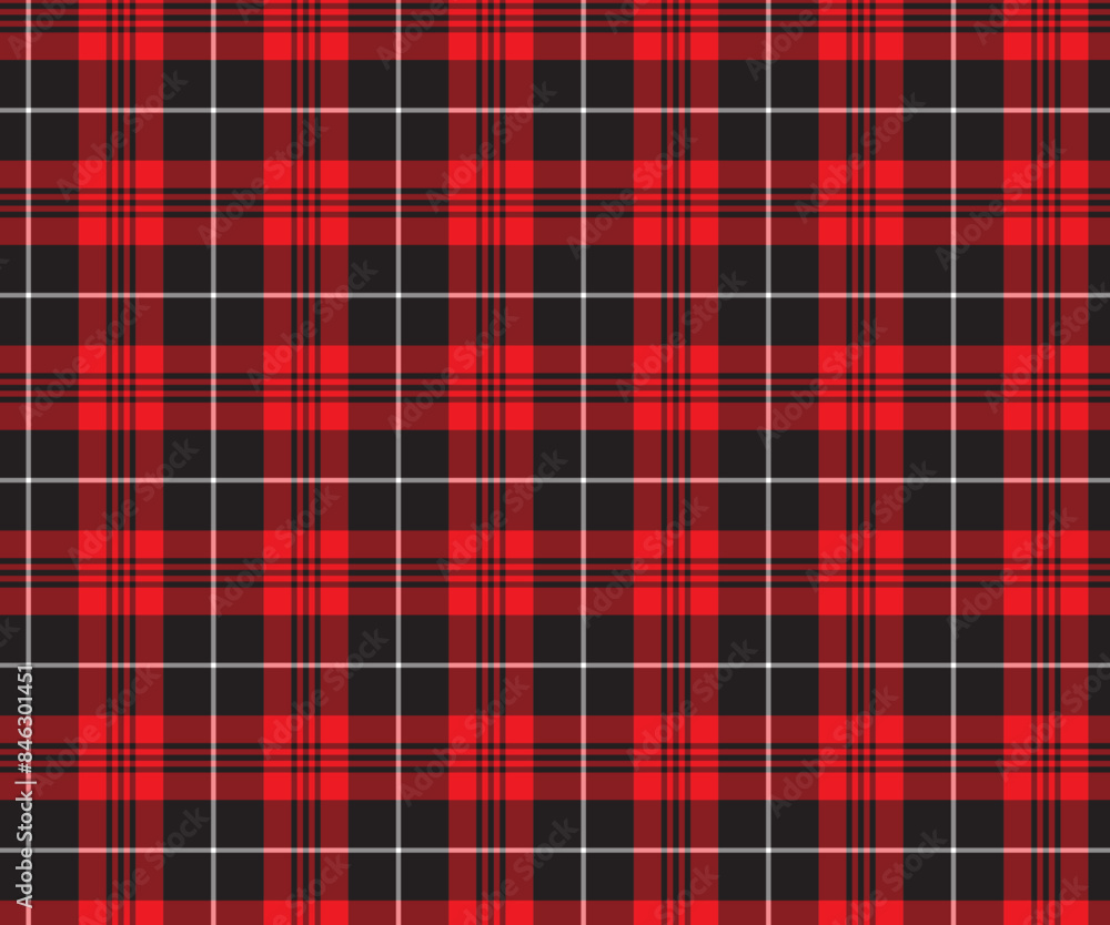 Plaid pattern, red, black, white, seamless for textiles, and for designing clothing, skirts, pants or decorative fabric. Vector illustration. Plaid pattern, red, black, white, seamless for textiles, and for designing clothing, skirts, pants or decorative fabric. Vector illustration.