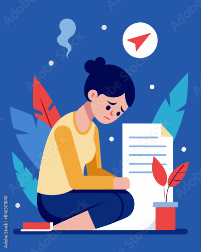 With every rejection letter the writers negative loop of selfdoubt and disappointment only grew stronger making it harder to find the motivation to keep pursuing their dreams.. Vector illustration