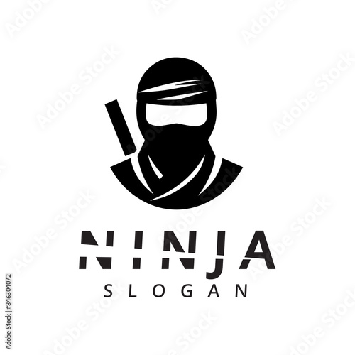 Ninja warrior logo. Simple black ninja icon illustration design