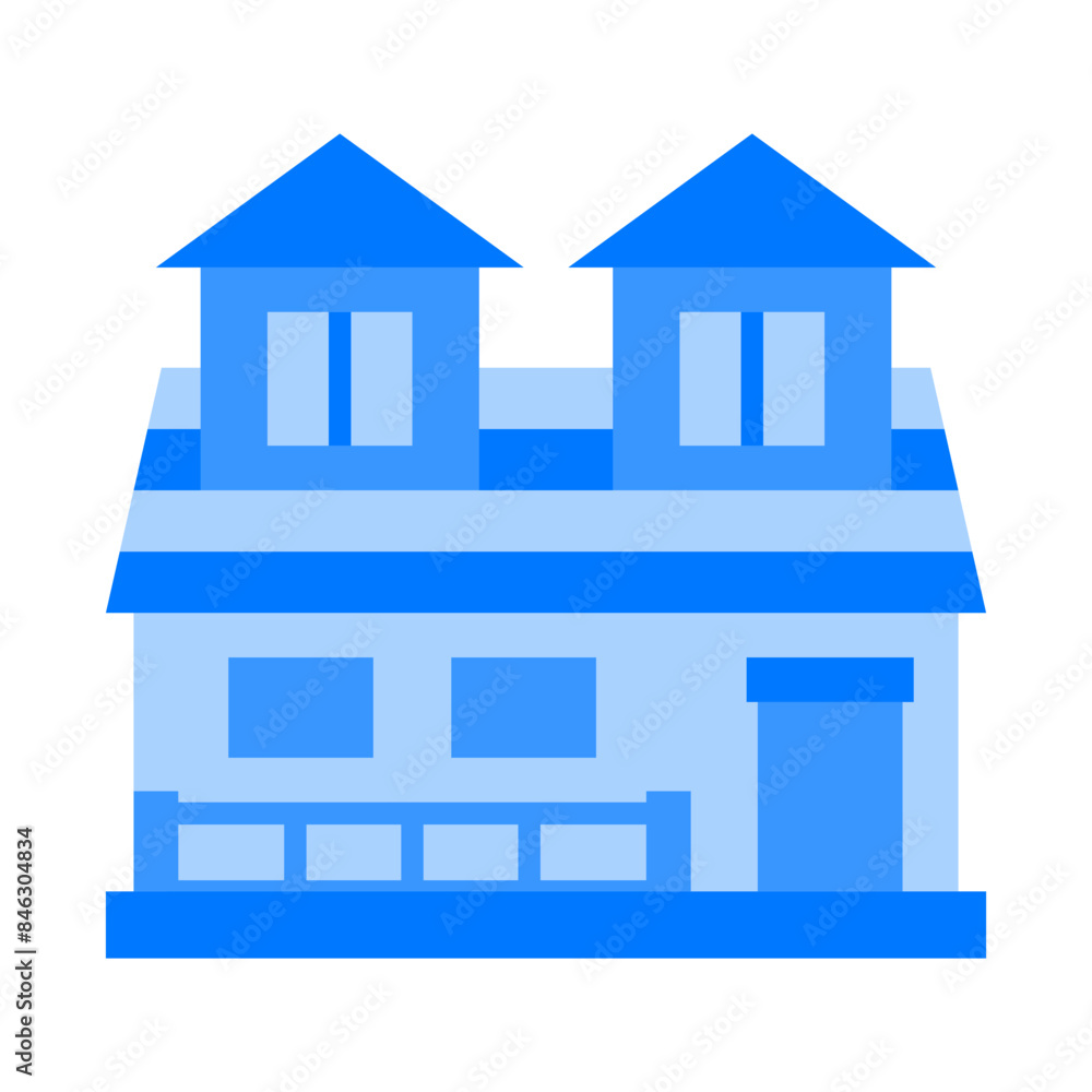 Fototapeta premium Farm House Blue Flat