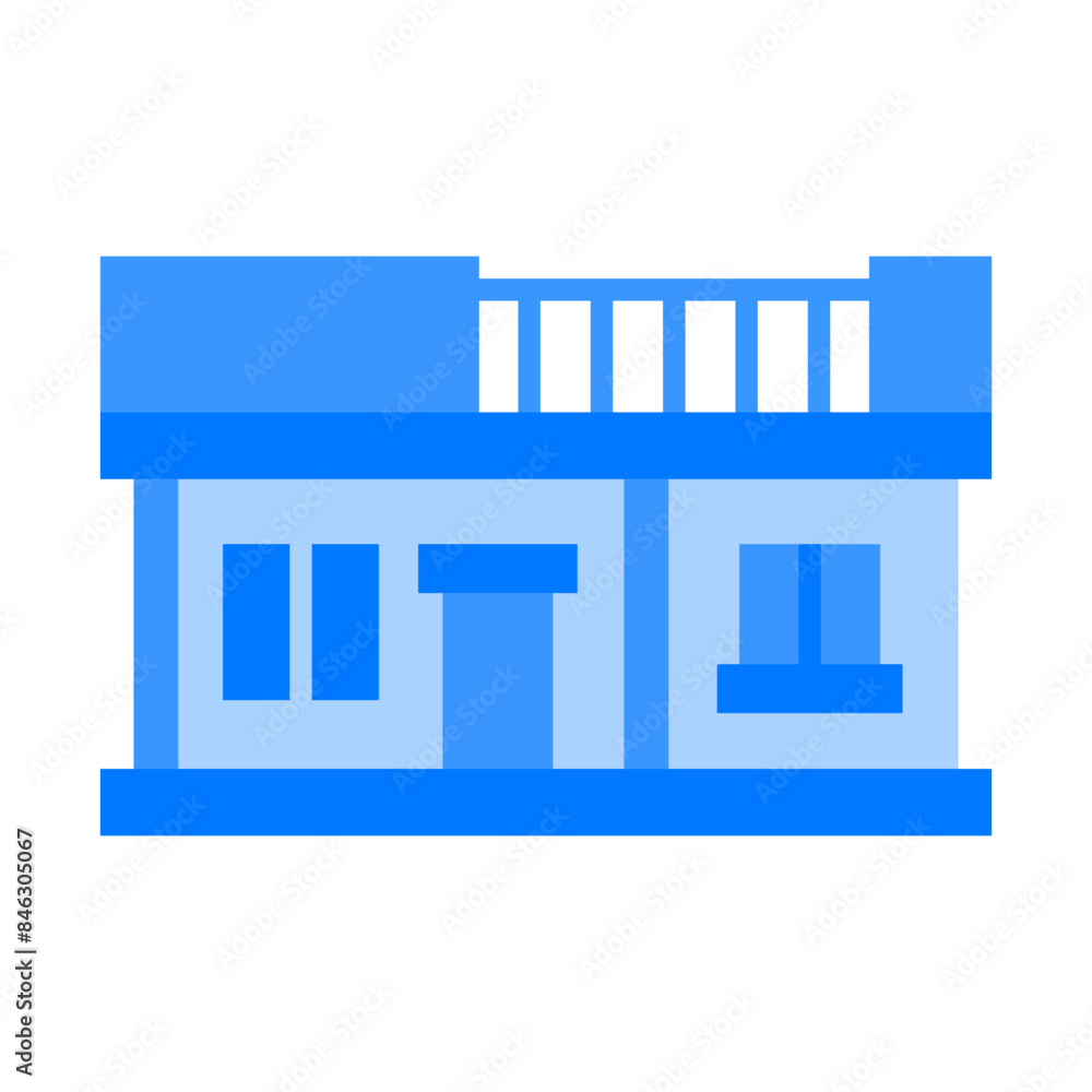 Obraz premium Minimalist House Blue Flat