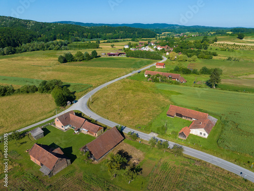 A village in rural Slavonia region, Croatia photo