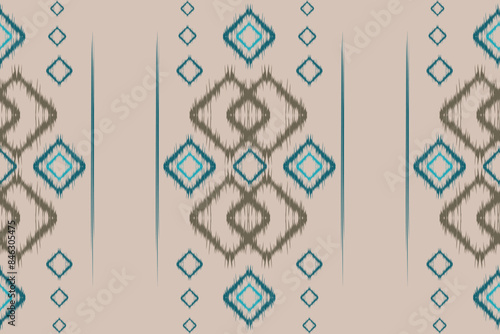 Ethnic Seamless pattern in tribal, folk embroidery, Ikat style. Can be printed and used as wrapping paper, wallpaper, textile, fabric. 