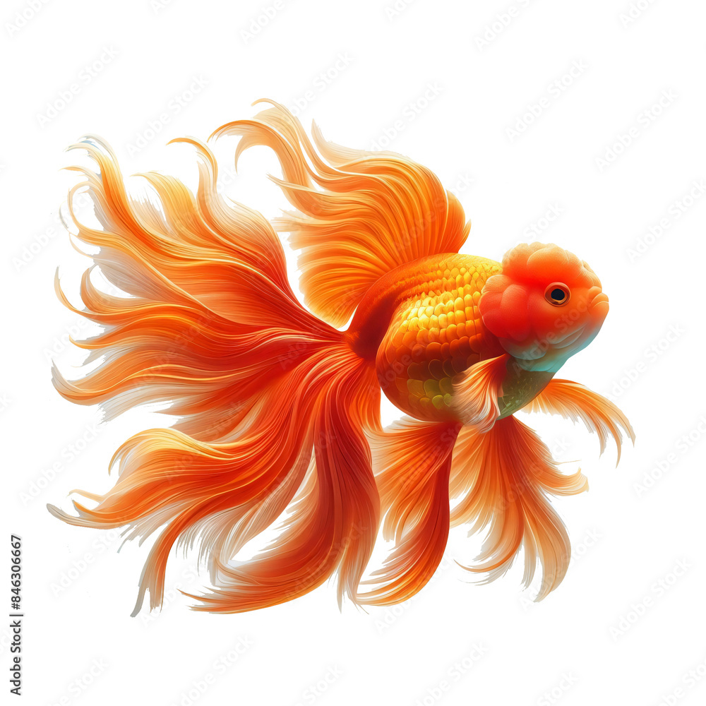 Fototapeta premium Goldfish isolated on transparent background