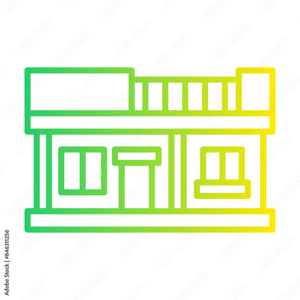 Obraz premium Minimalist House Gradient Linear