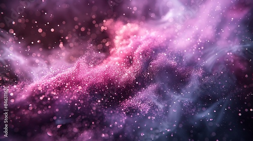 bright purple particles on a solid black background © coco