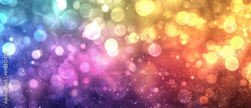 Vibrant spectrum bokeh overlay - Ideal for enhancing visual designs with transparent multicolored light effects