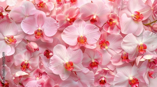 Background of blooming pink orchid flowers