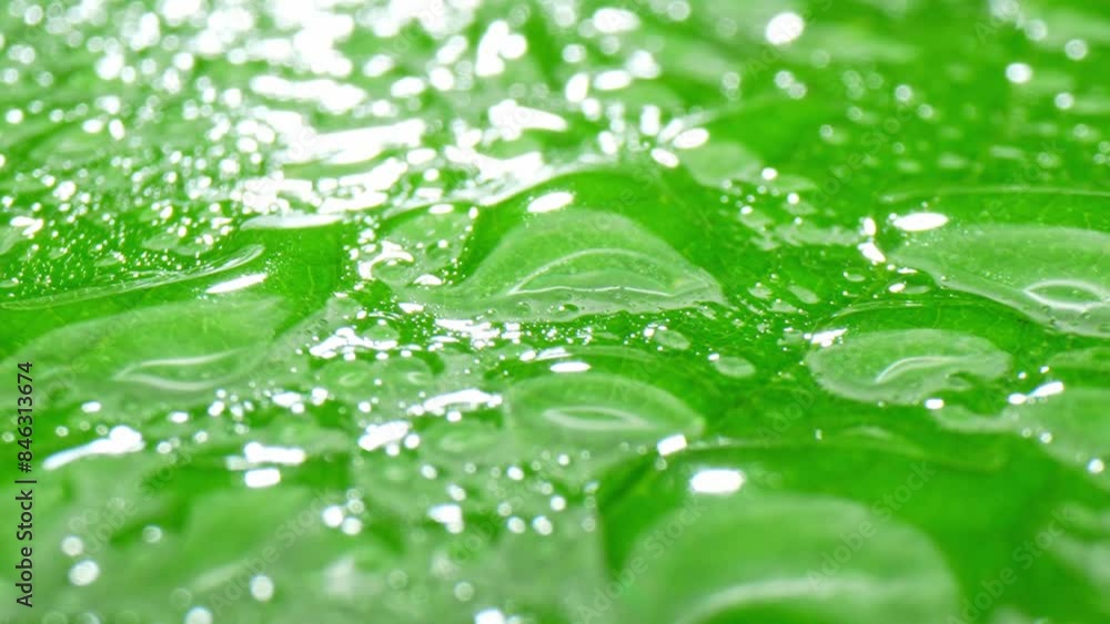 Zoom in: Behold a vibrant leaf cloaked in myriad water droplets. Each droplet mirrors light, casting a mesmerizing sparkle, enhancing the leaf's fresh and lustrous appearance. Nature background.
Zoom in: Behold a vibrant leaf cloaked in myriad water droplets. Each droplet mirrors light, casting a mesmerizing sparkle, enhancing the leaf's fresh and lustrous appearance. Nature background.