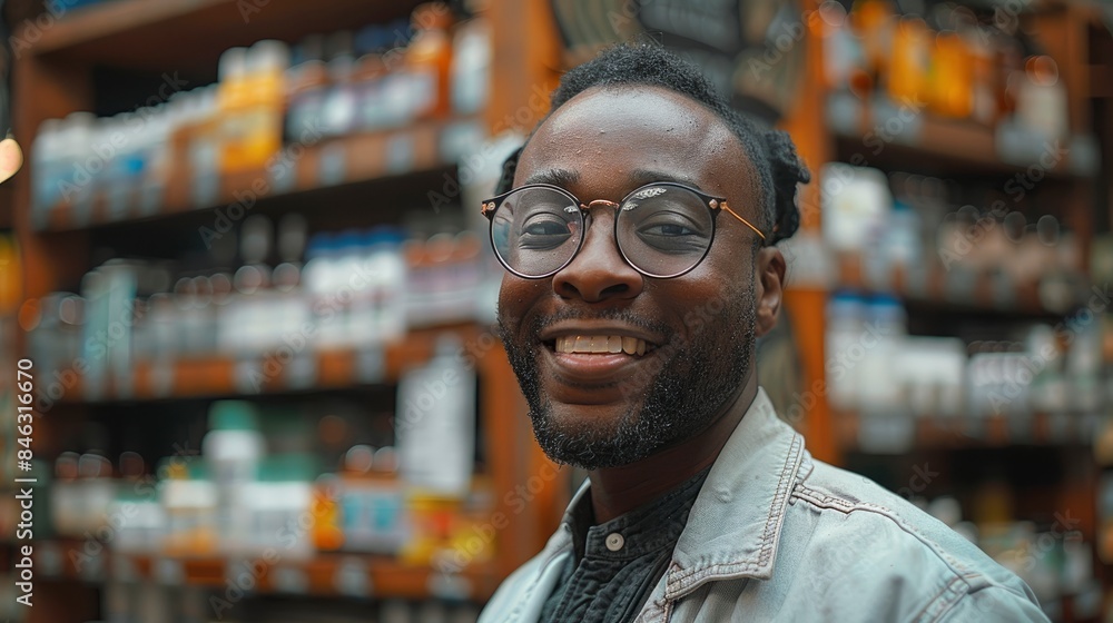 An Enthusiastic Salesperson At A Health Food Store, Expertly Suggesting Beneficial Supplements An Enthusiastic Salesperson At A Health Food Store, Expertly Suggesting Beneficial Supplements
