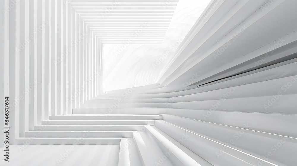 Fototapeta premium Delicate white lines create captivating geometric shapes. Minimalist space adorned with bold black lines intersecting gracefully.