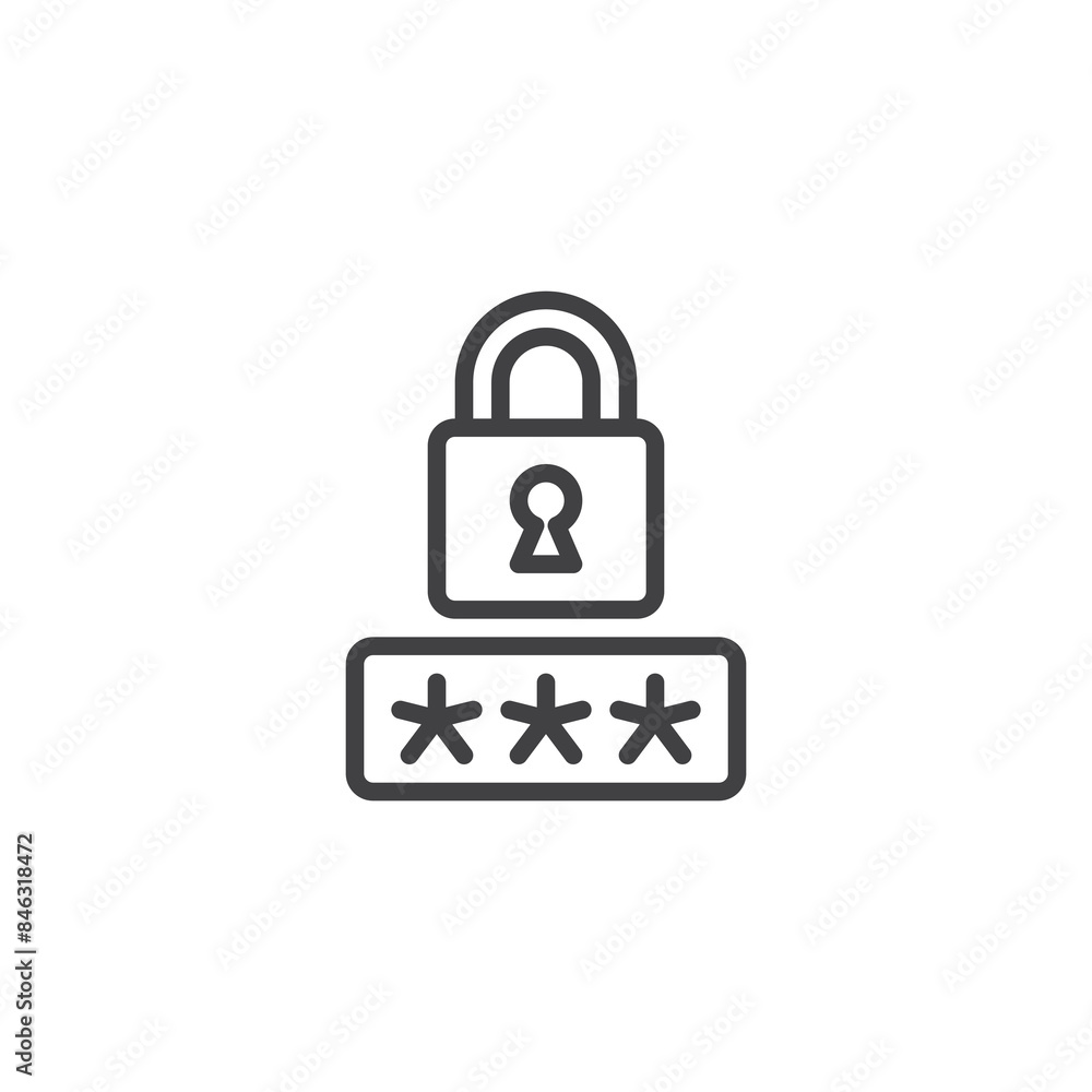 Password Lock line icon