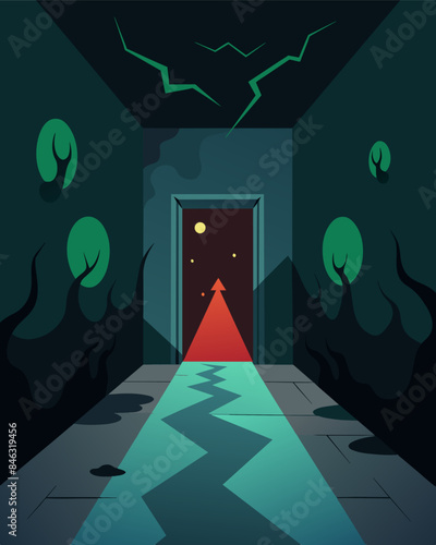 The room seemed to shrink in their presence the walls closing in as their negative energy created a toxic aura that was almost tangible.. Vector illustration