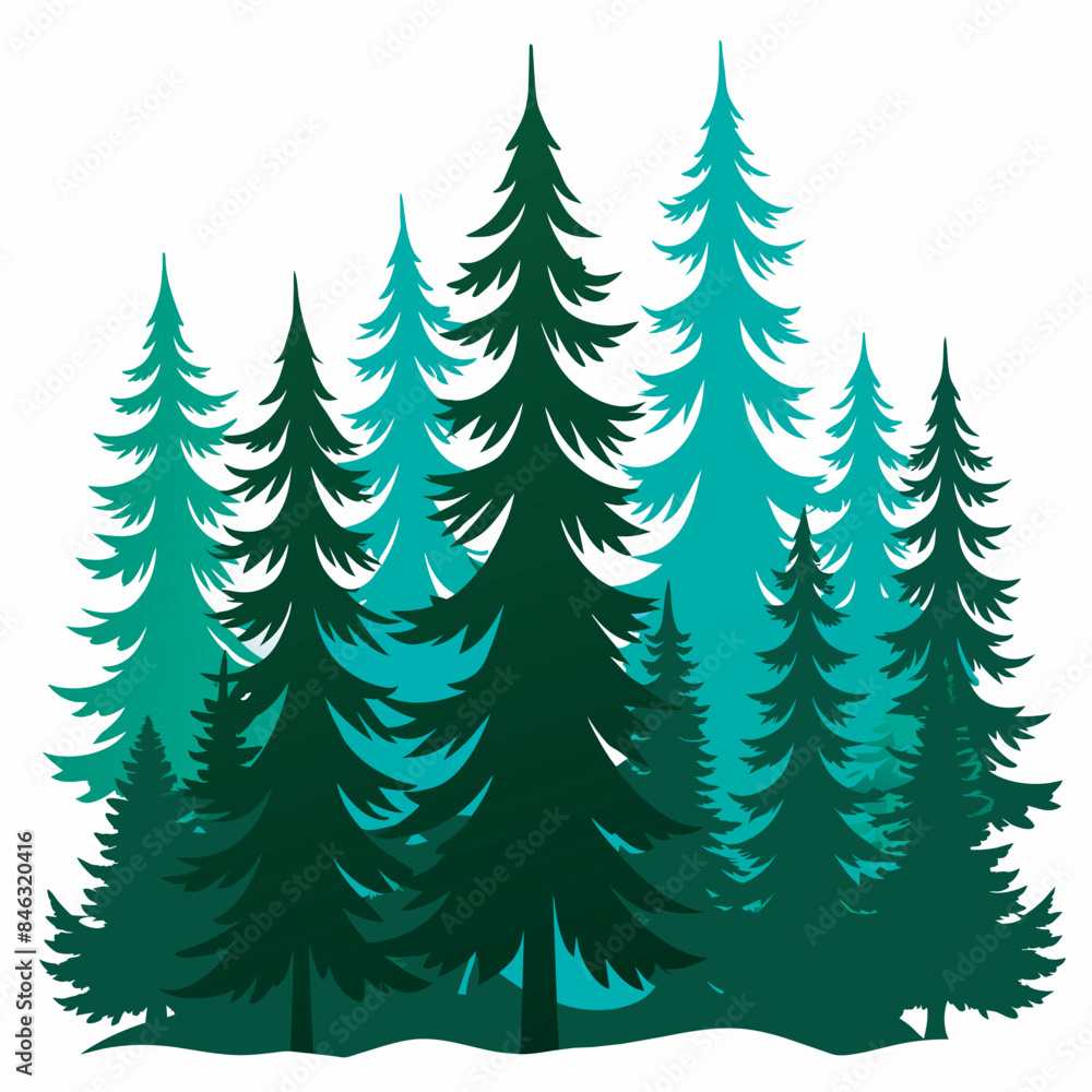 Obraz premium pattern with fir trees