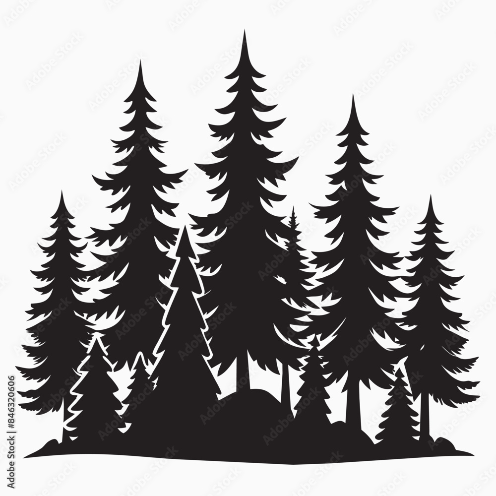 Obraz premium set of christmas trees