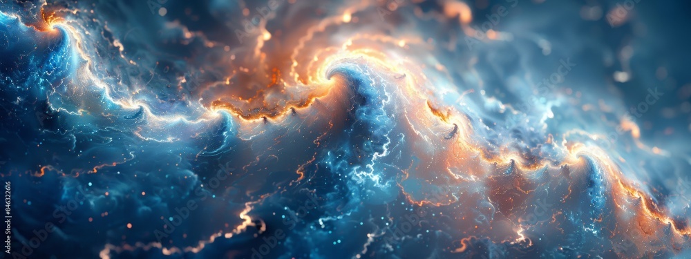 Abstract artistic fractal blue pattern. Abstract artistic fractal blue pattern.