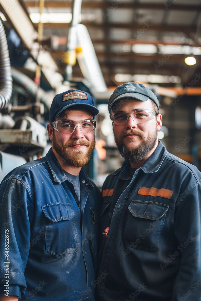 Portrait of happy coworkers in a factory setting
Portrait of happy coworkers in a factory setting