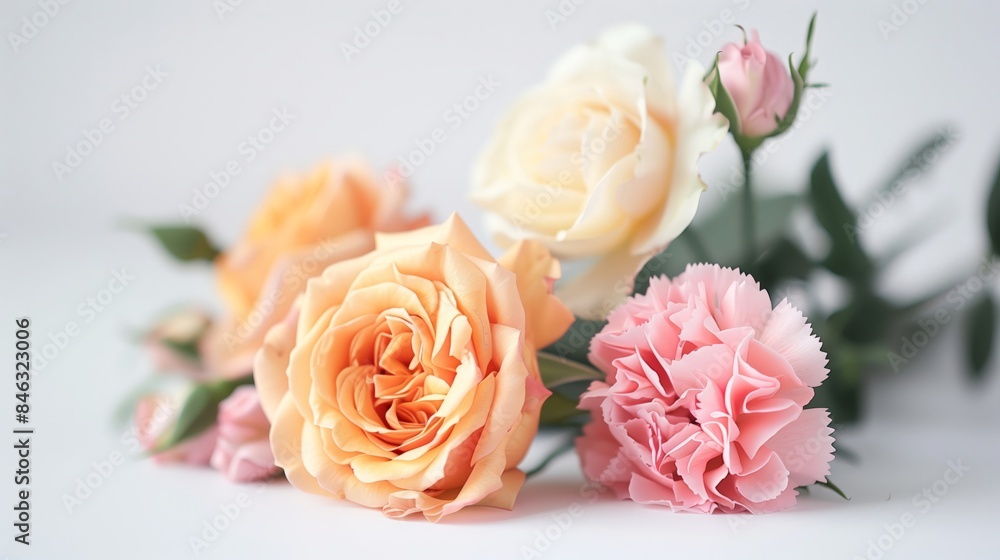 summer beautiful flowers on white background summer beautiful flowers on white background