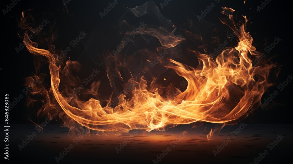 Fototapeta premium single flame dancing in the air, its tendrils reaching and twisting like a living creature.