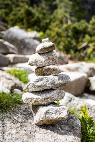 Canvas Print zen stones in the mountains