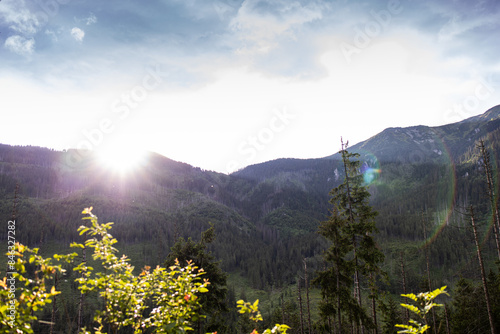 Fototapeta Naklejka Na Ścianę i Meble -  Landscape in the mountains. Tatra Mountains, Poland.  Stones. Sunrise in the mountains