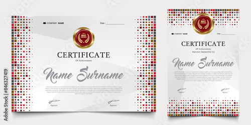 certificate with modern background. graduation design elements, best employees and others.