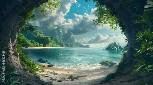 Enchanting Tropical Dreamland Beckons with Otherworldly Portal to Undiscovered Realms