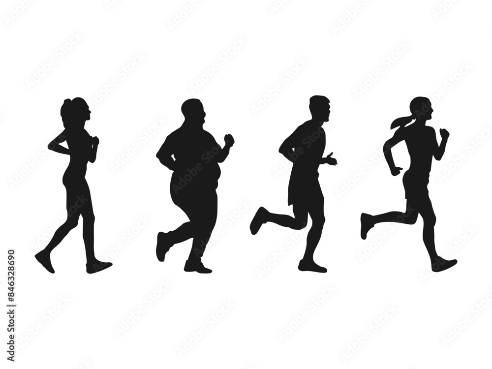 Sporty runner girl silhouette vector. Attractive woman concept side view. Sport, fitness and healthy lifestyle. Running woman, abstract. Sporty woman runner in silhouette on transparent background. Sporty runner girl silhouette vector. Attractive woman concept side view. Sport, fitness and healthy lifestyle. Running woman, abstract. Sporty woman runner in silhouette on transparent background.