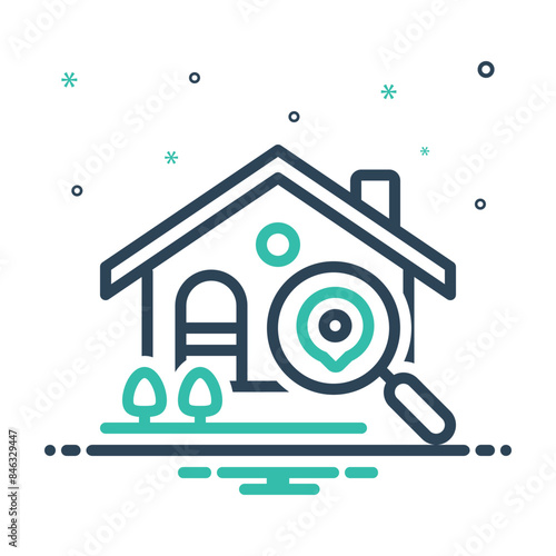 Mix icon for find home 
