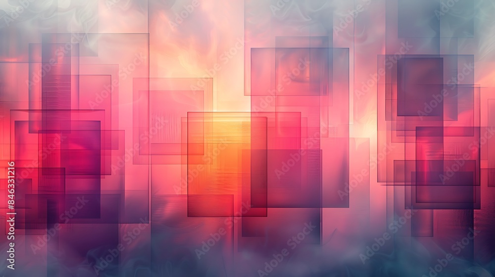 Vibrating squares pattern with each square offset, soft pastel colors, hd quality, digital illustration, elegant simplicity, high contrast, geometric precision, modern aesthetic, calming ambiance. Vibrating squares pattern with each square offset, soft pastel colors, hd quality, digital illustration, elegant simplicity, high contrast, geometric precision, modern aesthetic, calming ambiance.