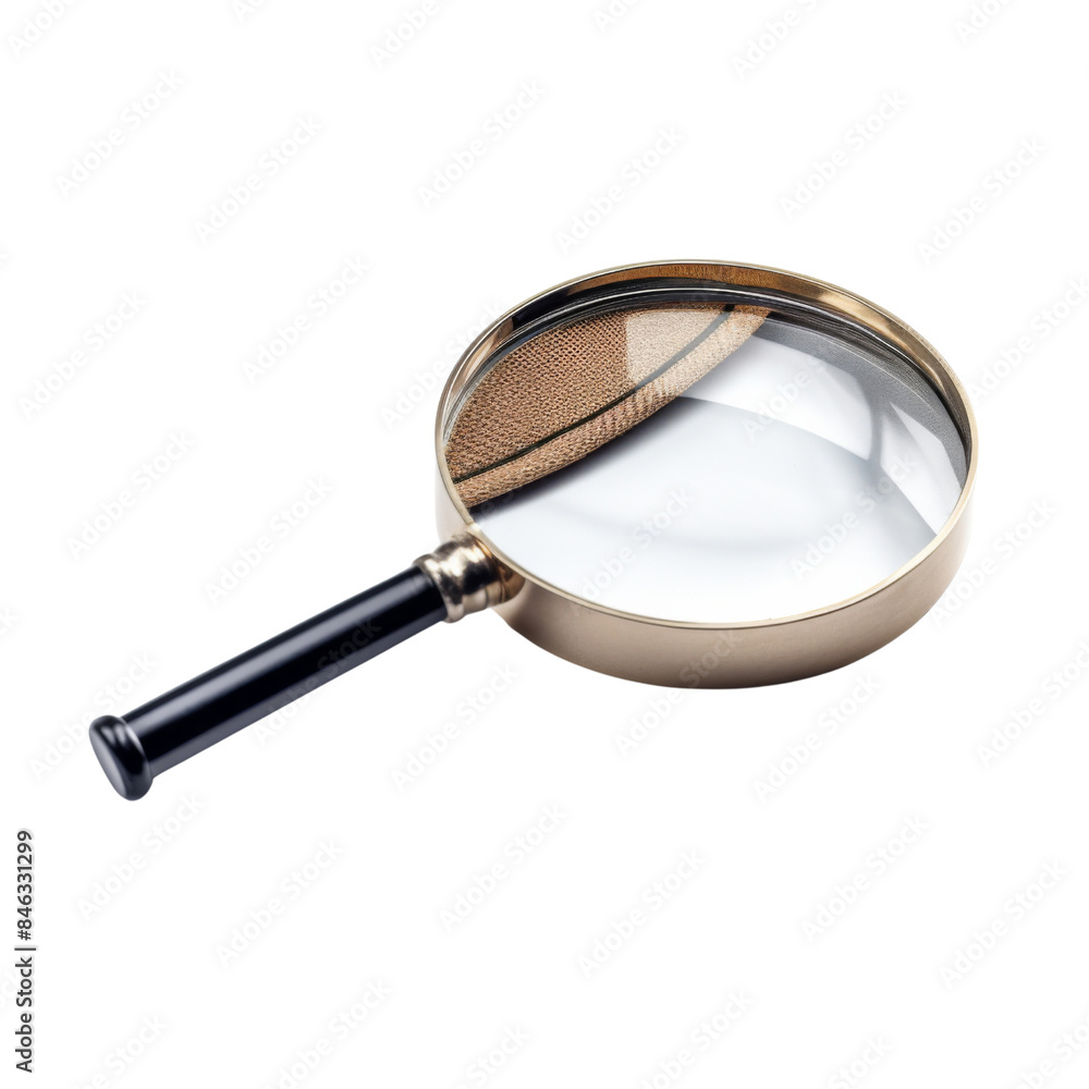 Detective and science Magnifying glass for research searching and discovery analyses, finding facts concepts isolated on transparent or white background Detective and science Magnifying glass for research searching and discovery analyses, finding facts concepts isolated on transparent or white background