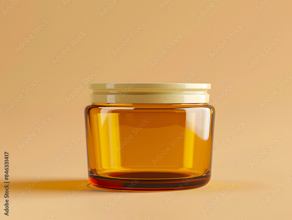 Amber Glass Cosmetic Jar Mockup Amber Glass Cosmetic Jar Mockup