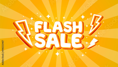 Flash sale event, big sale offer, poster label. Vector illustration