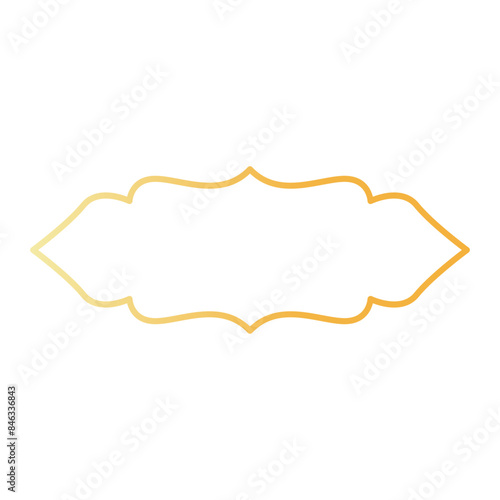 Golden Arabic Islamic Frame. with Minimalist Design Style. Vector Illustration.