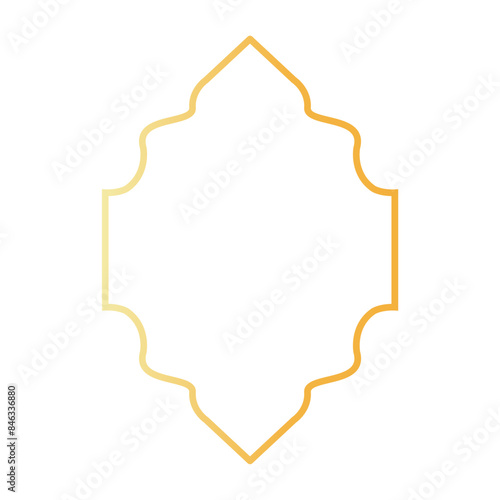 Golden Arabic Islamic Frame. with Minimalist Design Style. Vector Illustration.