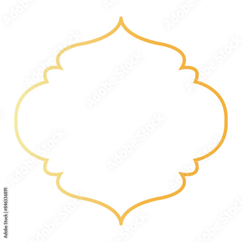 Golden Arabic Islamic Frame. with Minimalist Design Style. Vector Illustration. © Denu
