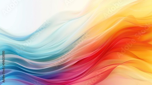 Craft a visually stunning image of a vibrant color gradient wave background, offering ample space for text to create captivating brochure designs. 