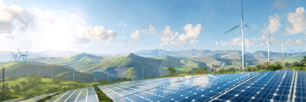 Explore Renewable Energy Wonderland Solar Panels and Wind Turbines in ...