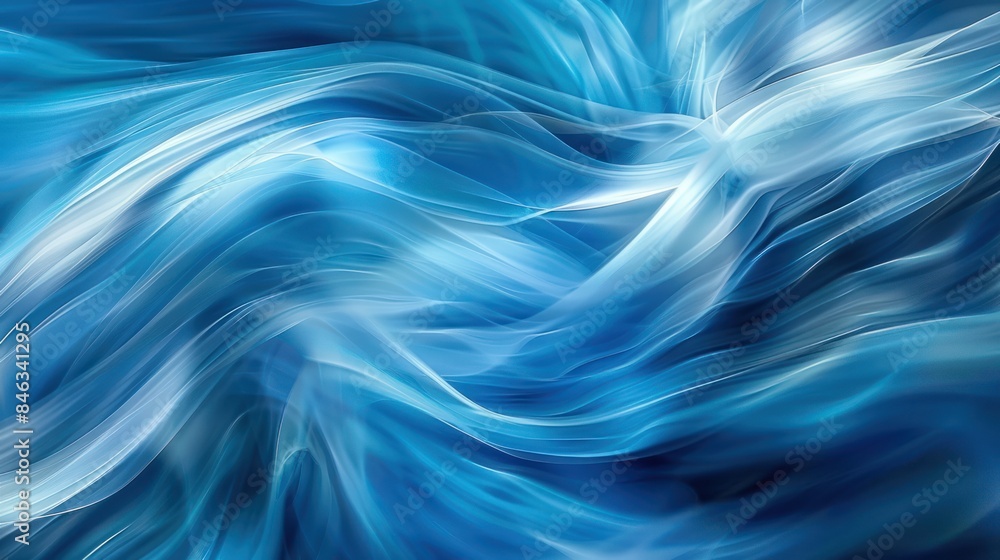 Illustrate the concept of fluidity and movement with a photo showcasing a cool temperature blue abstract enhanced by a smooth motion blur pattern. Illustrate the concept of fluidity and movement with a photo showcasing a cool temperature blue abstract enhanced by a smooth motion blur pattern.
