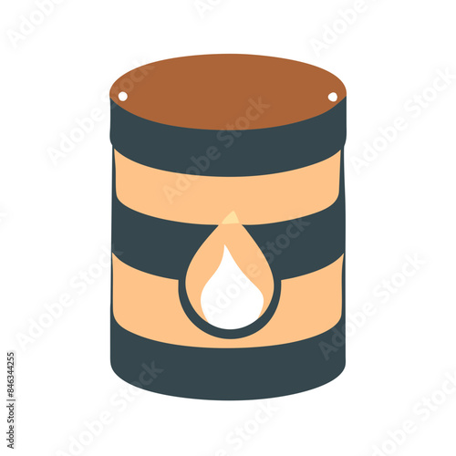 Barrel of petroleum, Oil drum container. Barrel with crude oil, Gasoline, diesel, butane
