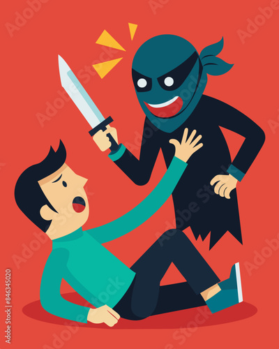 With each sarcastic remark the attacker twisted the verbal knife deeper into the victims ed pride.. Vector illustration