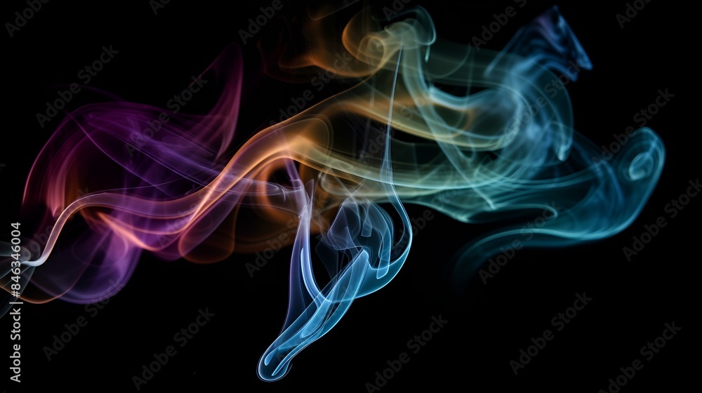 Soft colored smoke in a black background Soft colored smoke in a black background