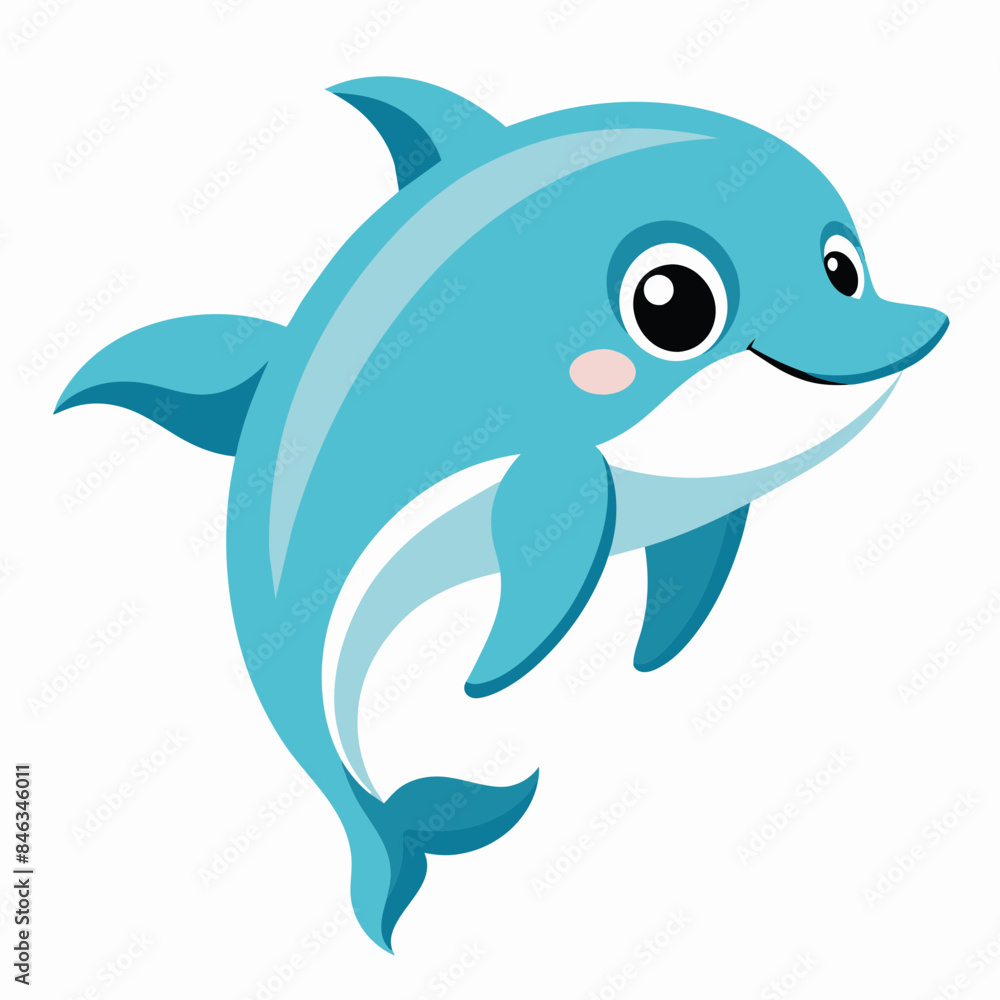 Fototapeta premium cute dolphin vector artwork illustration svg