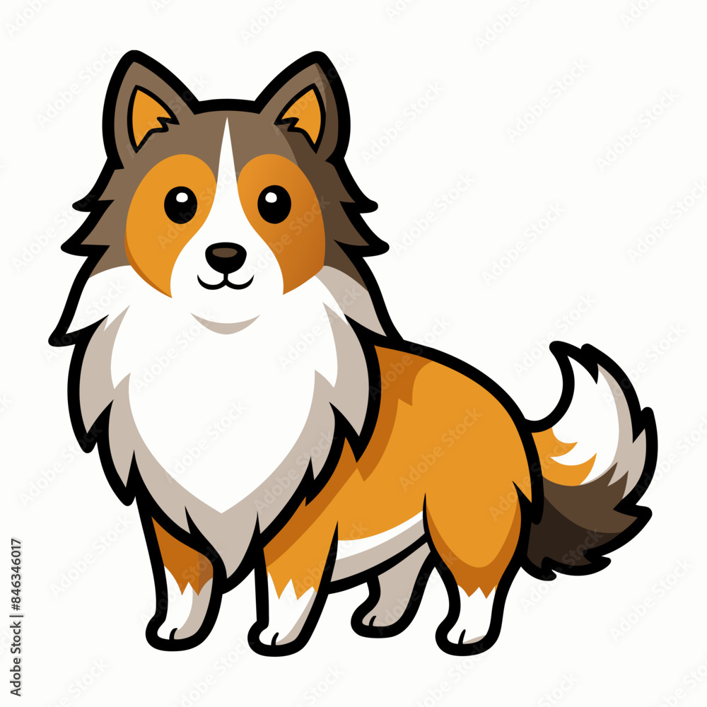 Shetland sheepdog vector artwork illustration svg