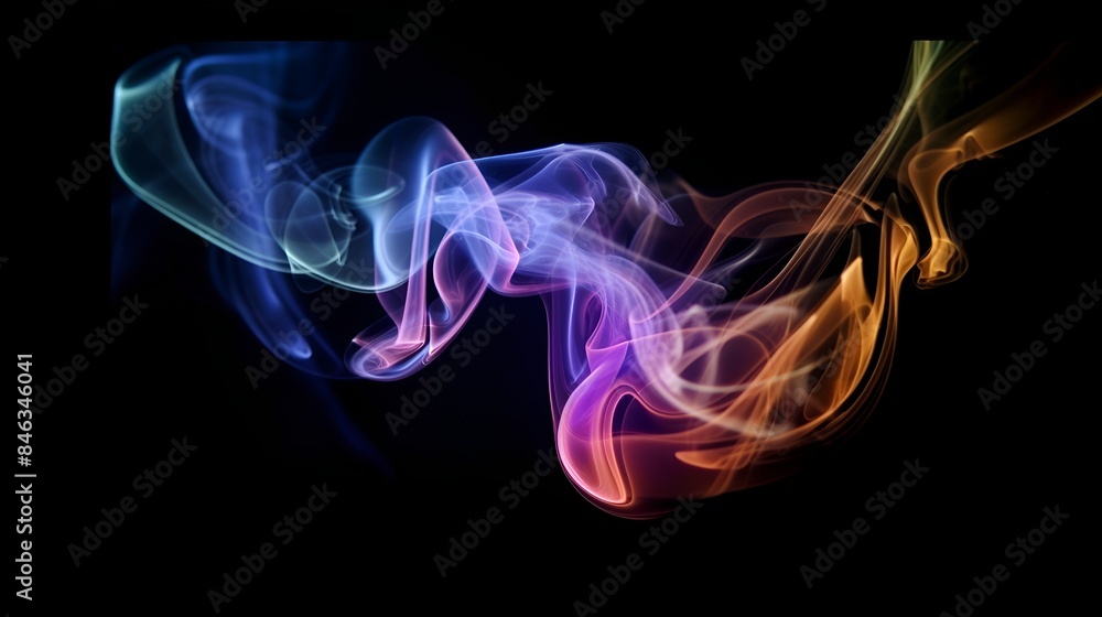 Soft colored smoke in a black background Soft colored smoke in a black background
