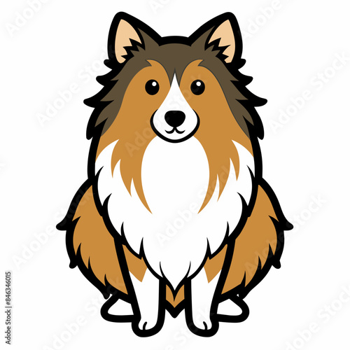 Shetland sheepdog vector artwork illustration svg